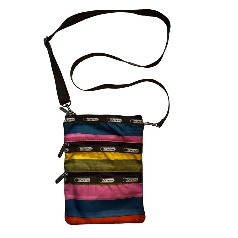 🌟 Lesportsac Multicolor Striped Crossbody Bag 🌟